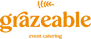 Grazeable event catering logo with orange text on a white background